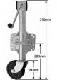 Manutec 6 Inch x 2 Inch Side Winding Galvanised Swivel Jockey Wheel With Bracket - Suits U-Bolts