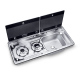 Dometic MO 9722R Two-burner hob and sink combination with glass lid, 760 x 325 mm
